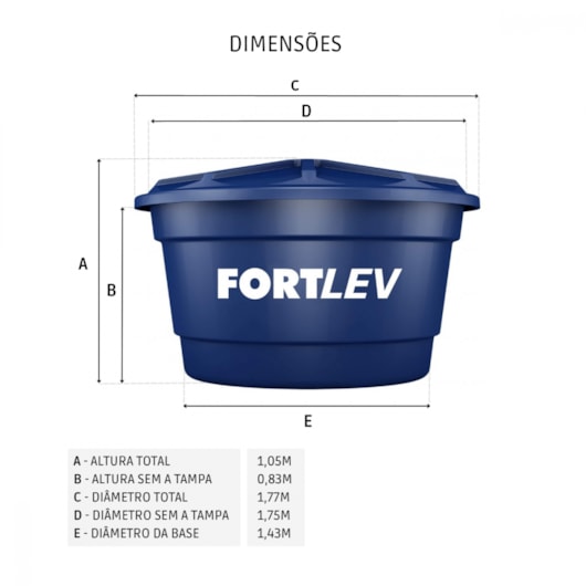 Caixa D`água De 1500l Fortlev - Imagem principal - 2f330879-002f-4f98-b3eb-dd03dbe046ee